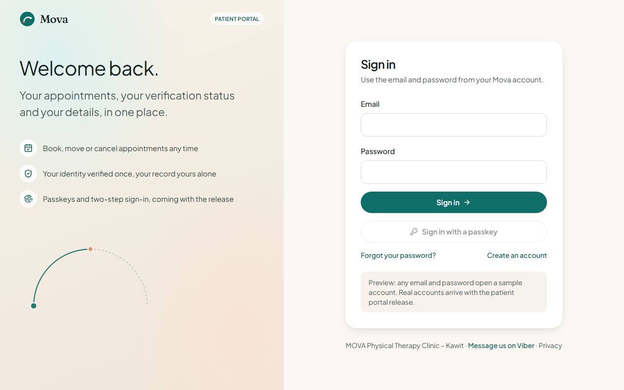 Signing in to the portal