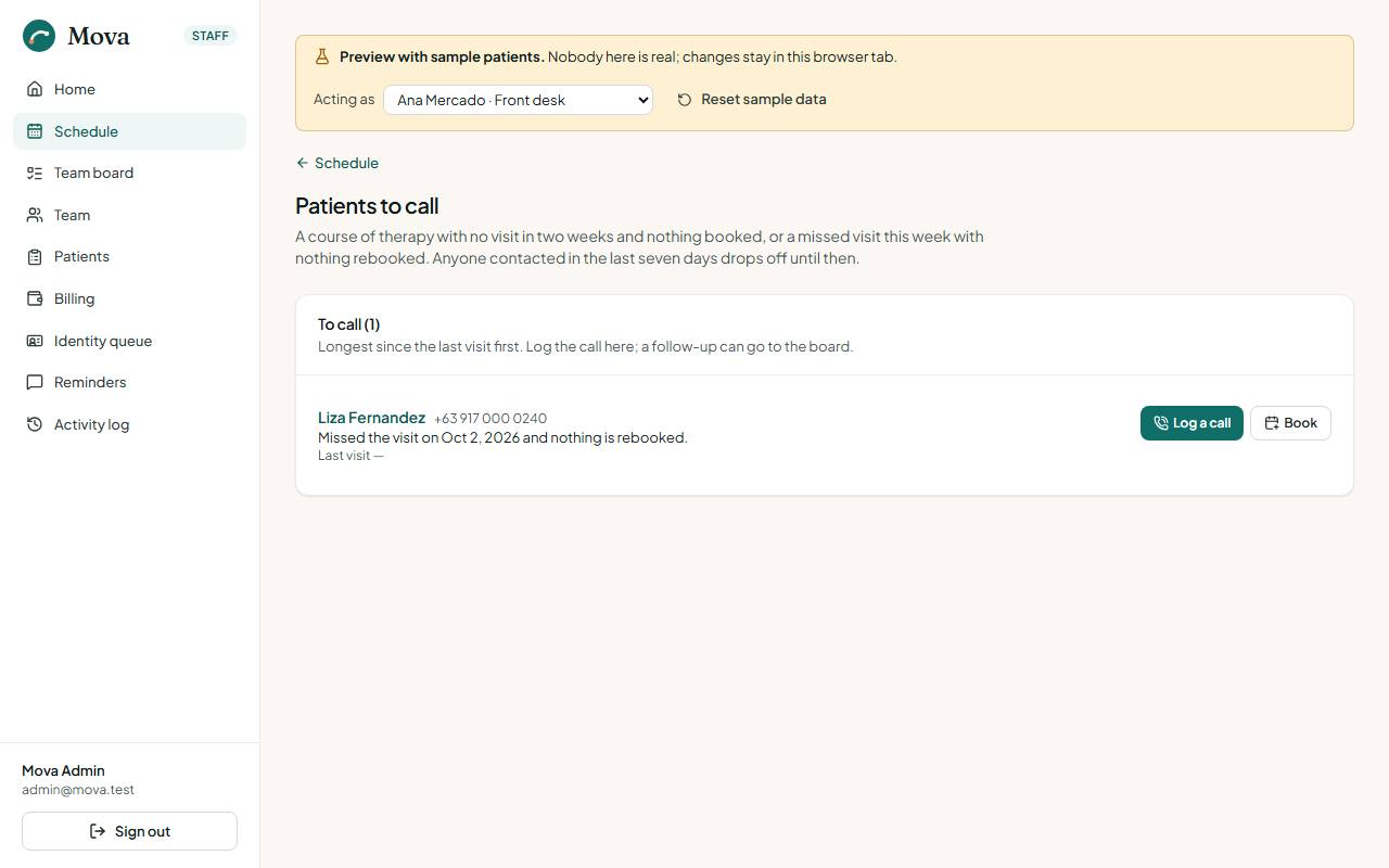 Patients to call