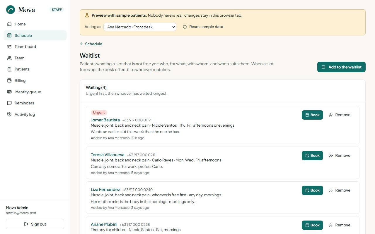 The waitlist